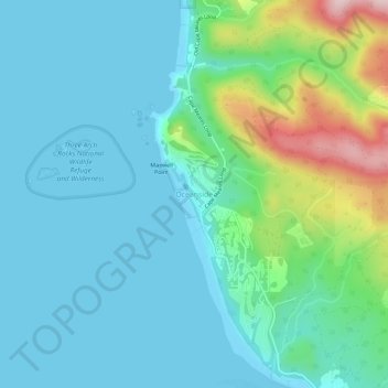 Oceanside topographic map, elevation, terrain