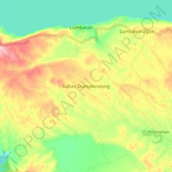 Sultan Dumalondong topographic map, elevation, terrain