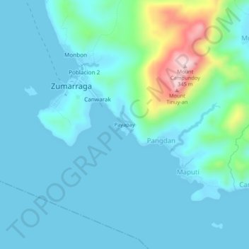 Payapay topographic map, elevation, terrain