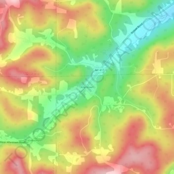 Allentown topographic map, elevation, terrain