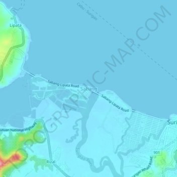Sabang topographic map, elevation, terrain