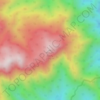 Mount Baldy topographic map, elevation, terrain