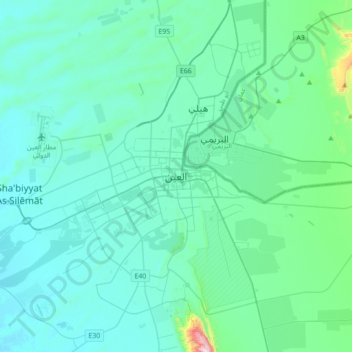 Al Ain topographic map, elevation, terrain