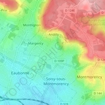 Les Huit-Arpents topographic map, elevation, terrain