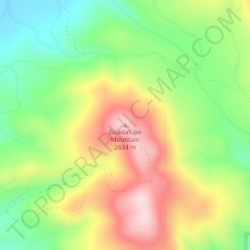 Guadalupe Mountain topographic map, elevation, terrain