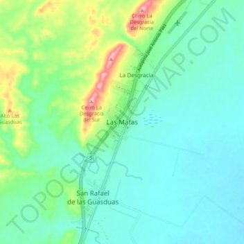Las Matas topographic map, elevation, terrain