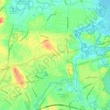 Pinefield topographic map, elevation, terrain