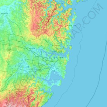 Cockatoo Island topographic map, elevation, terrain