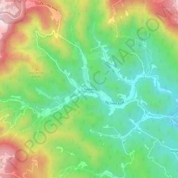 Triplett topographic map, elevation, terrain
