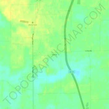 Harris topographic map, elevation, terrain