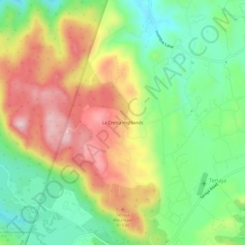 La Cresta Highlands topographic map, elevation, terrain