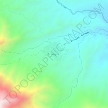 Atanquez topographic map, elevation, terrain