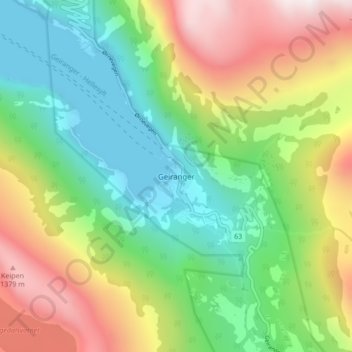 Geiranger topographic map, elevation, terrain