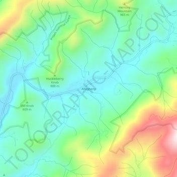 Allegheny topographic map, elevation, terrain