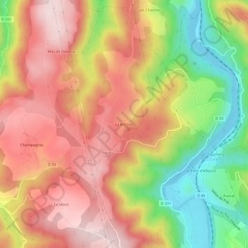 La Bastide topographic map, elevation, terrain