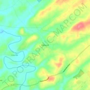 Wildwood topographic map, elevation, terrain