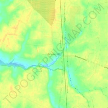 Bohemias Mills topographic map, elevation, terrain