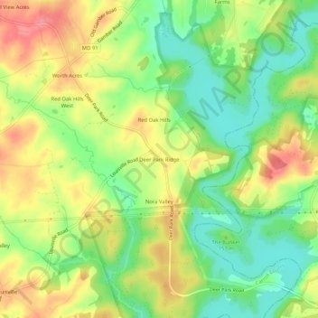 Deer Park Ridge topographic map, elevation, terrain
