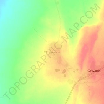 Old Gewane topographic map, elevation, terrain
