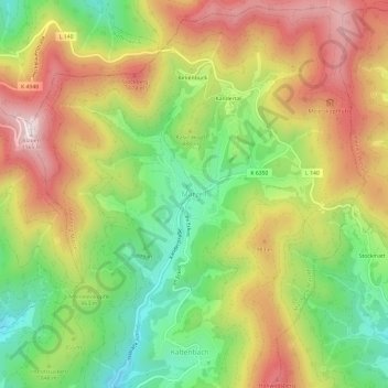 Marzell topographic map, elevation, terrain