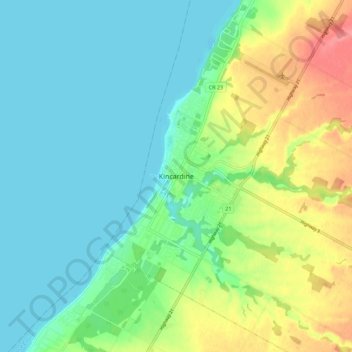 Kincardine topographic map, elevation, terrain