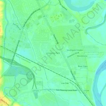 University Park topographic map, elevation, terrain