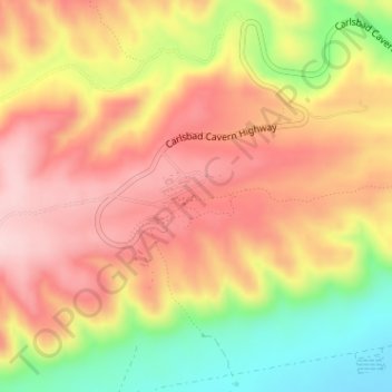 Carlsbad Cavern topographic map, elevation, terrain