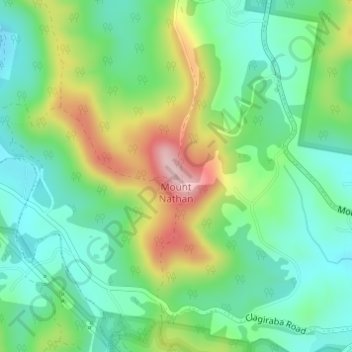 Mount Nathan topographic map, elevation, terrain