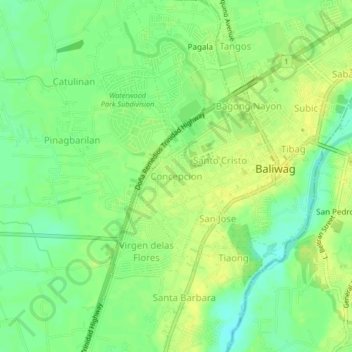 Concepcion topographic map, elevation, terrain