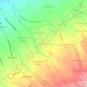 Palocpoc I topographic map, elevation, terrain