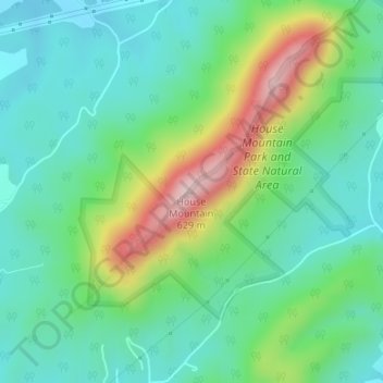 House Mountain topographic map, elevation, terrain