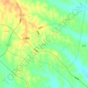 Guandong topographic map, elevation, terrain