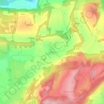 La Violette topographic map, elevation, terrain