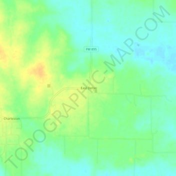 East Delta topographic map, elevation, terrain