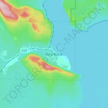 Red Rock topographic map, elevation, terrain