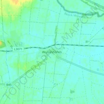 Wulzeshofen topographic map, elevation, terrain