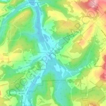 Smoke Run topographic map, elevation, terrain