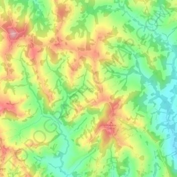 Vršani topographic map, elevation, terrain