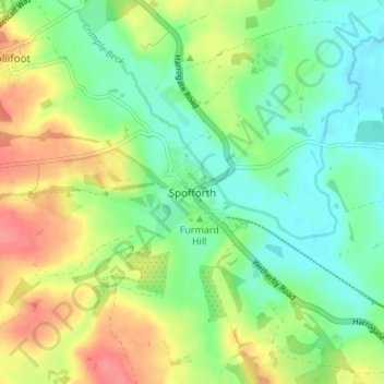 Spofforth topographic map, elevation, terrain