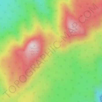 Freycinet Peninsula topographic map, elevation, terrain