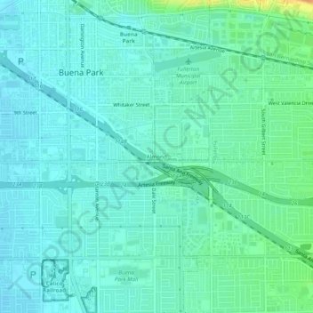 Almond topographic map, elevation, terrain