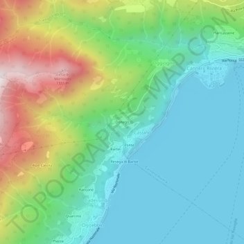 Donego topographic map, elevation, terrain