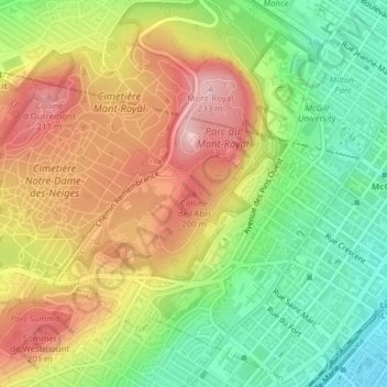 Colline de l'Abri topographic map, elevation, terrain