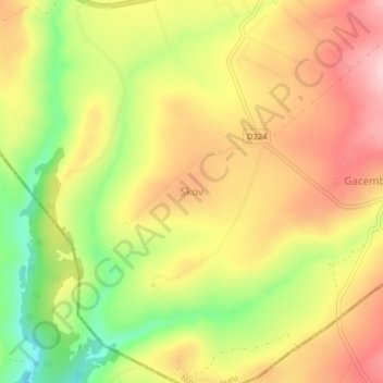 Skov topographic map, elevation, terrain