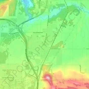 Mead topographic map, elevation, terrain