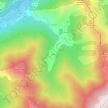 Norgeat topographic map, elevation, terrain