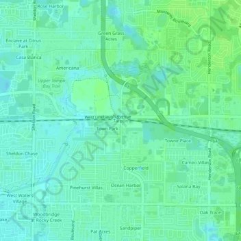 Tarpon topographic map, elevation, terrain