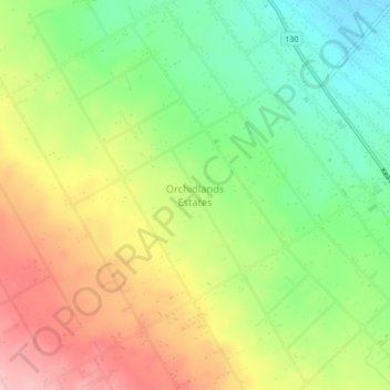 Orchidlands Estates topographic map, elevation, terrain