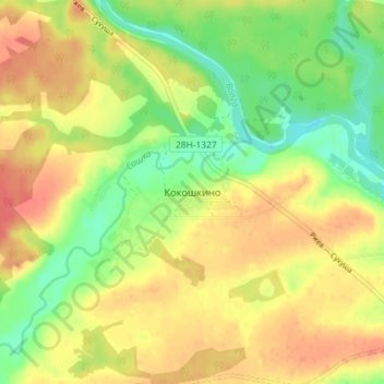 Кокошкино topographic map, elevation, terrain