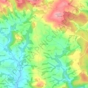 Kleinwolfstein topographic map, elevation, terrain